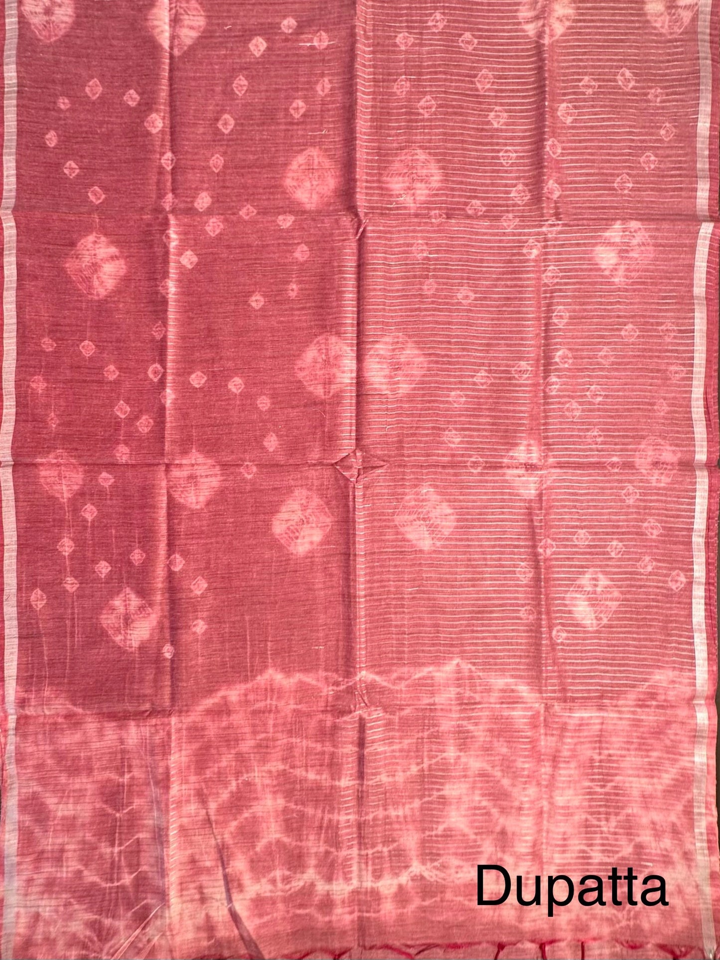 Dusky Pink Kumari Art Cotton 3-Piece Suit