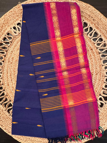Blue Narayanpet Cotton Saree