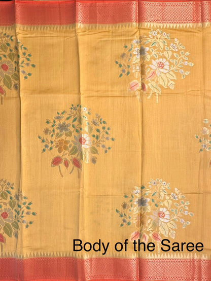 Yellow Vishakha Pure Silk Saree
