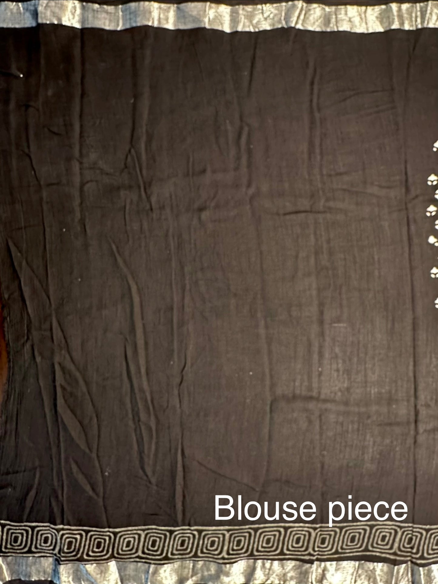 Black Printed Linen Saree