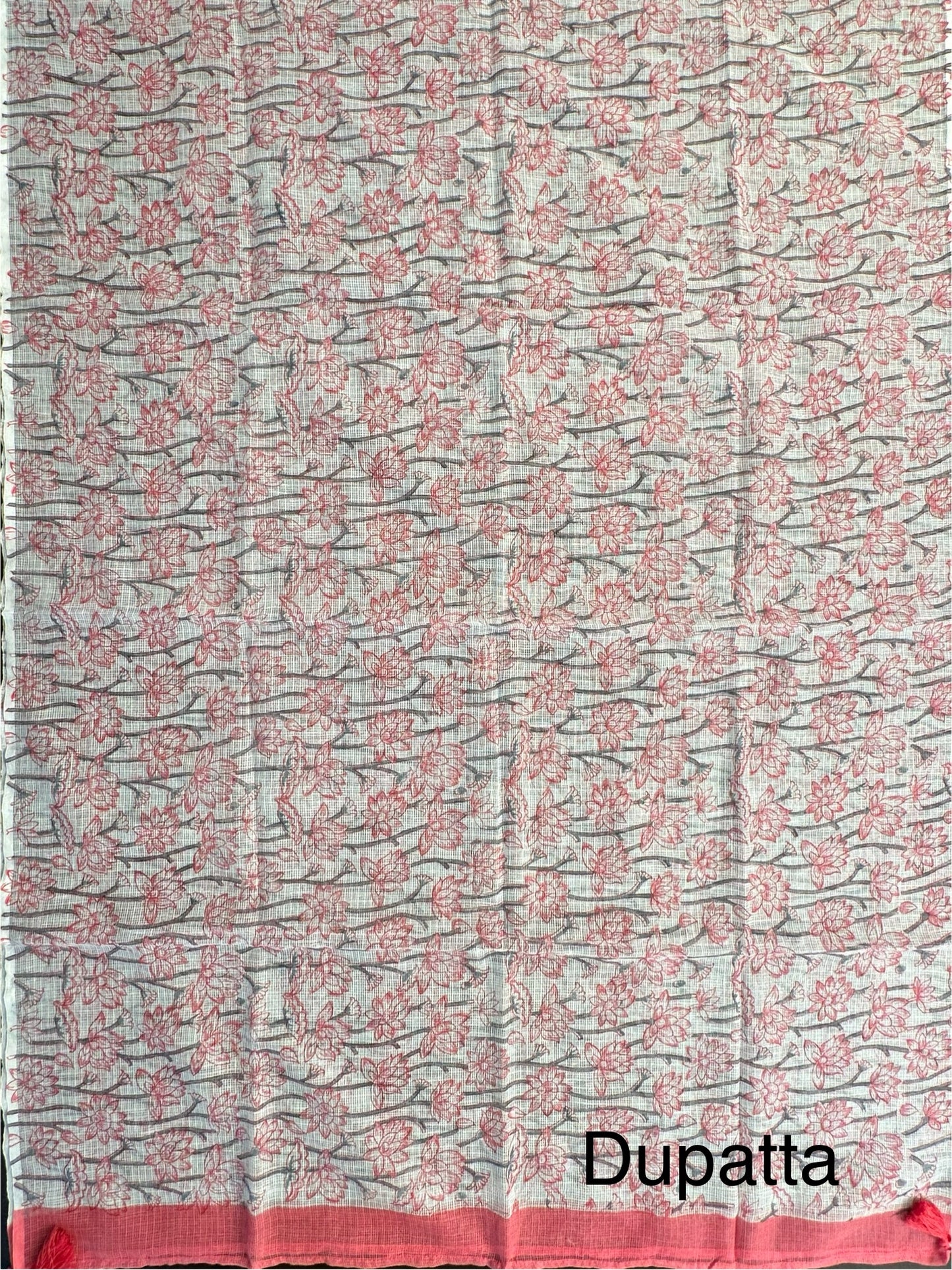 Peach Printed Pure Cotton Suit