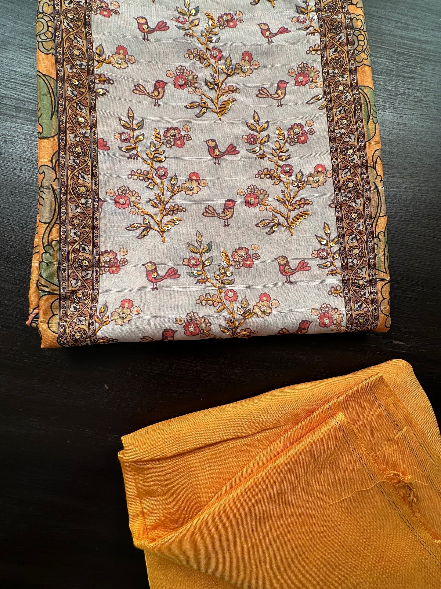 Yellow Fancy Cotton 3-Piece Suit