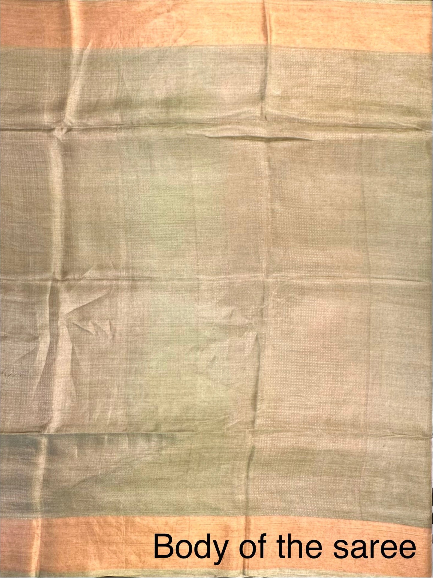 Mehendi Green Emboss Pure Tissue Silk Saree
