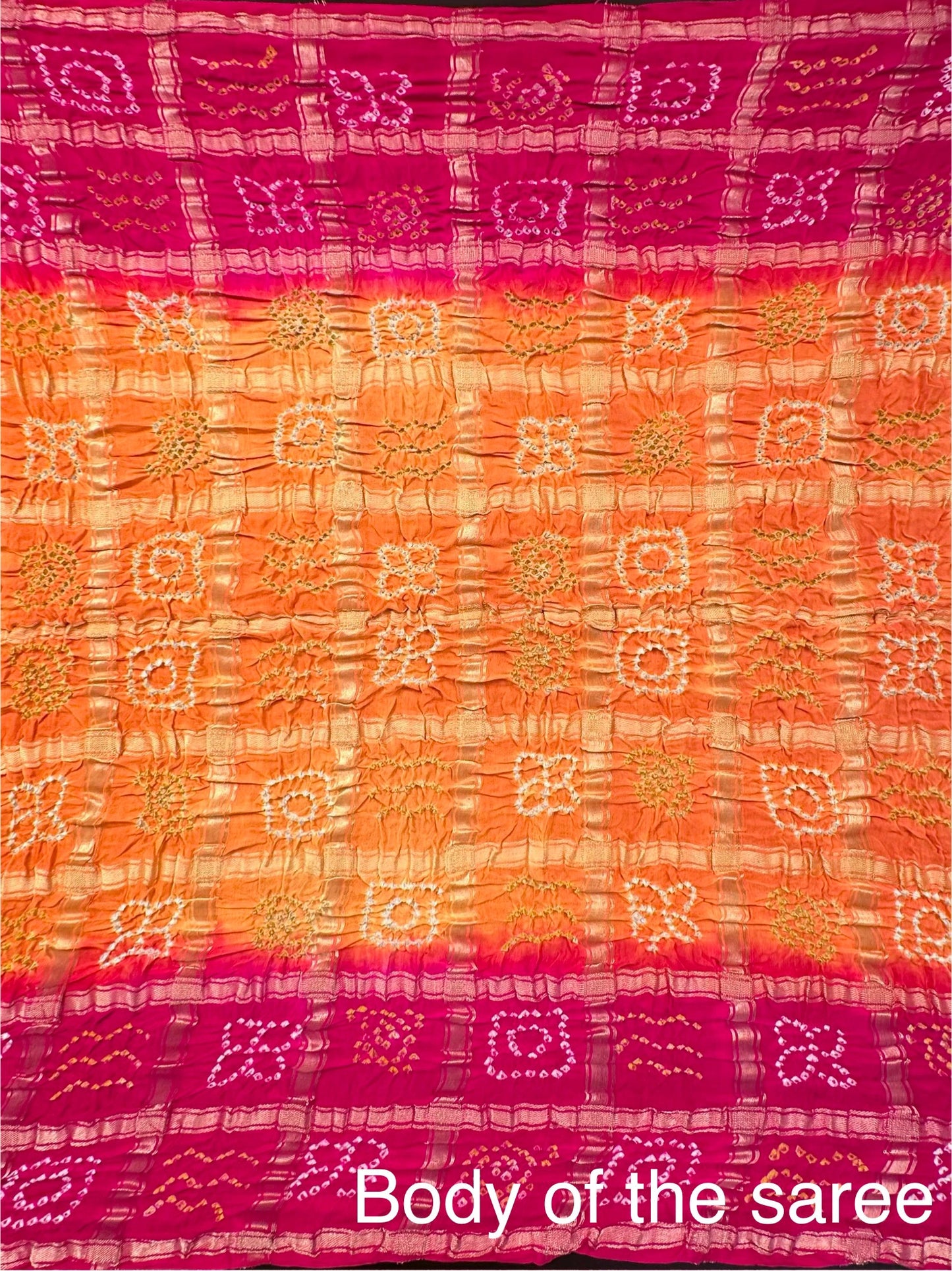 Yellow-Rani Gharchola Bandhej Gajji Silk Saree