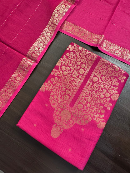 Magenta Handloom Chanderi Suit