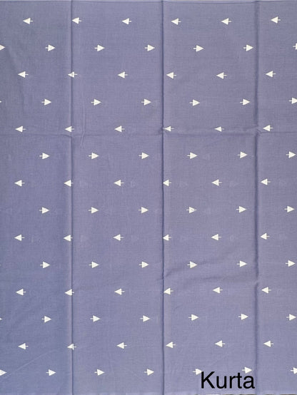 Bluish Grey Unstitched South Cotton Suit