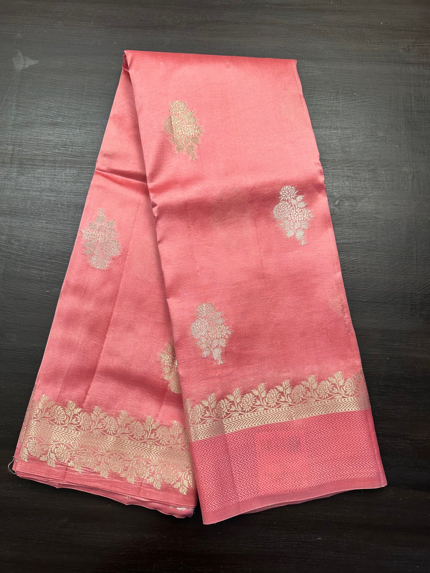 Coral Pink Vishakha Pure Silk Saree