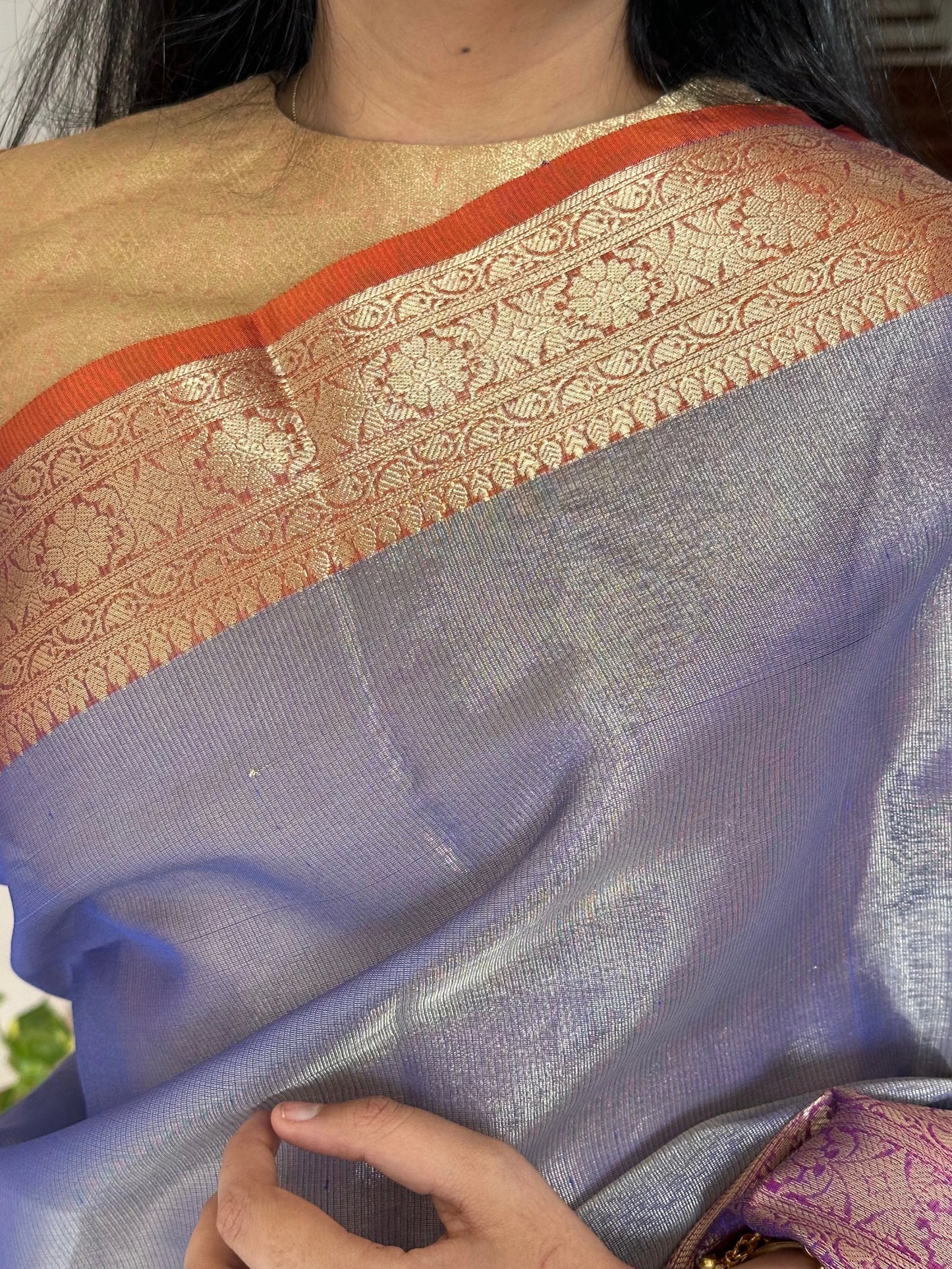 Blue Amrit Tissue Saree