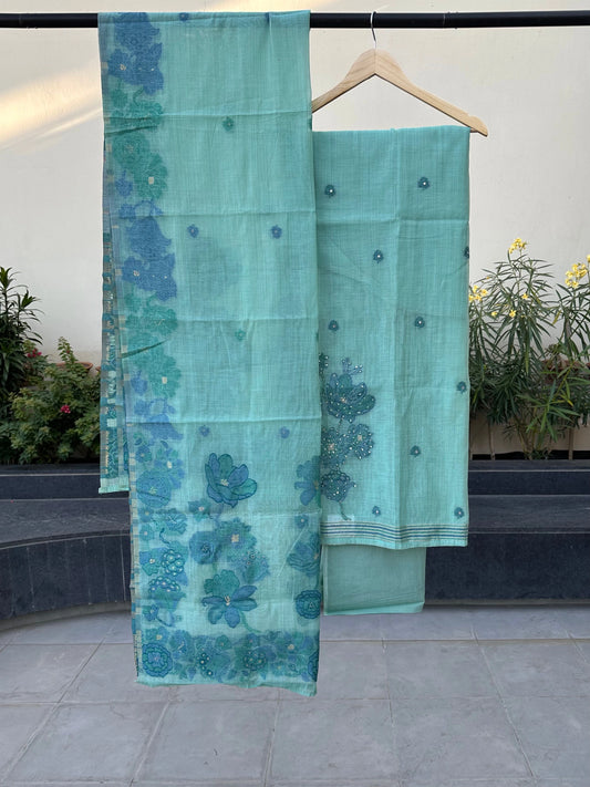 Sea Green Cotton Suit