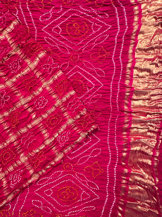 Rani Gharchola Bandhej Gajji Silk Saree