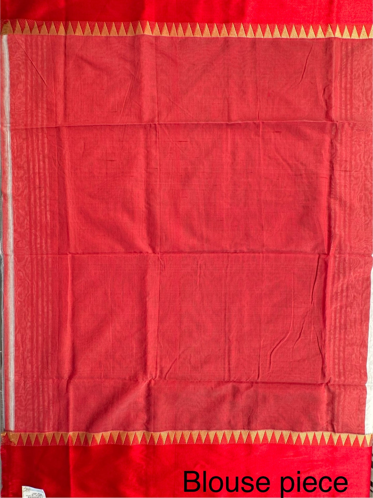 White Red Doodh Aalta Pure Cotton Saree
