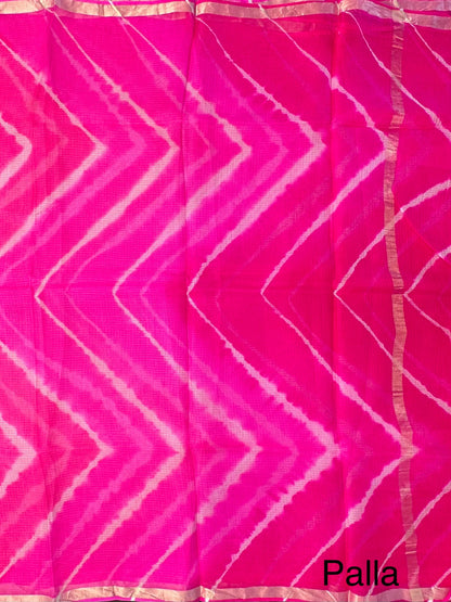 Rani Leheriya Kota Doria Pure Silk Saree