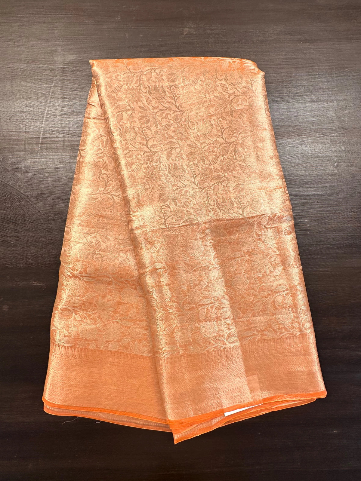 Orange Pure Tissue Silk Saree
