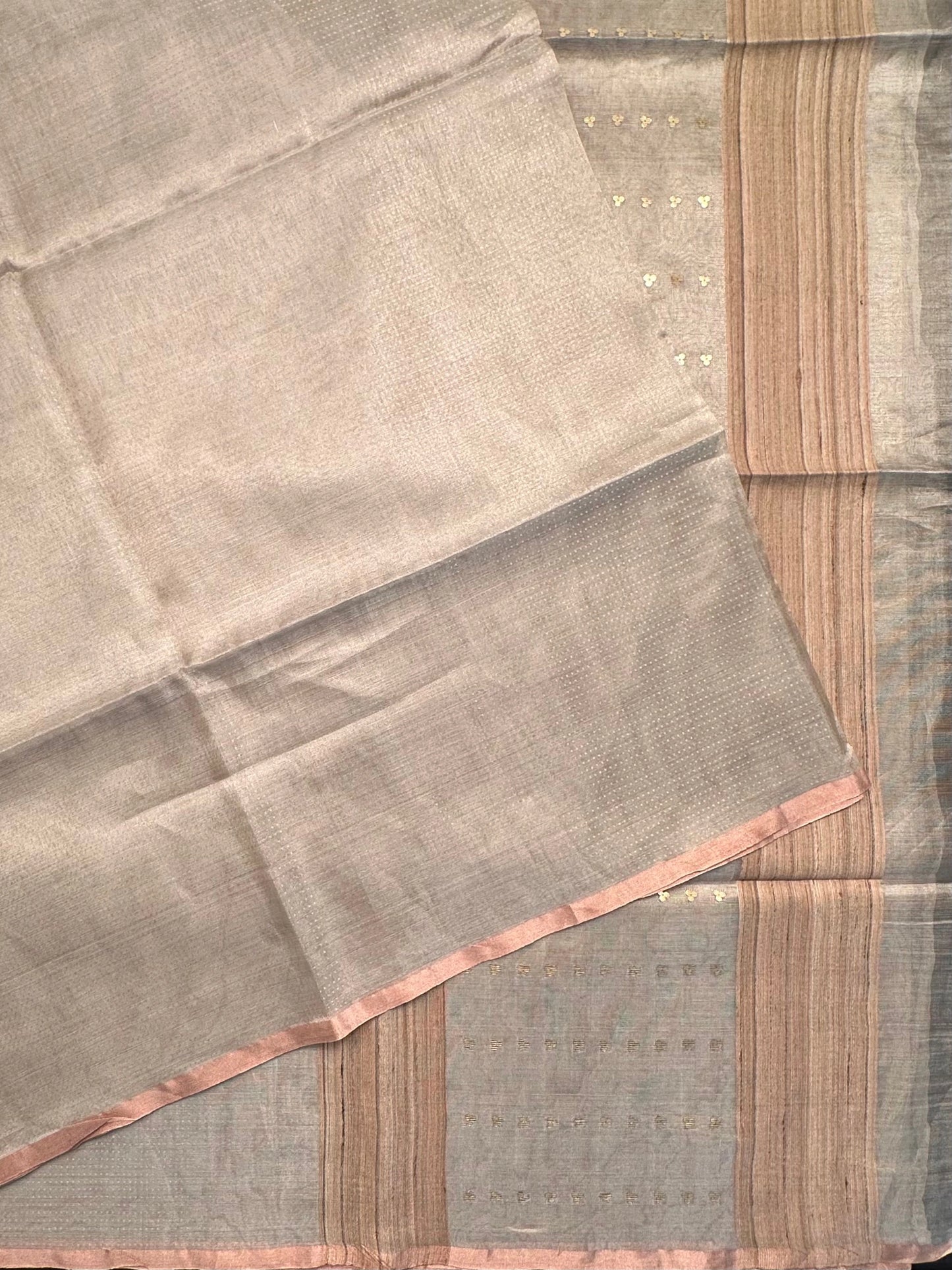 Silver Emboss Tissue Saree