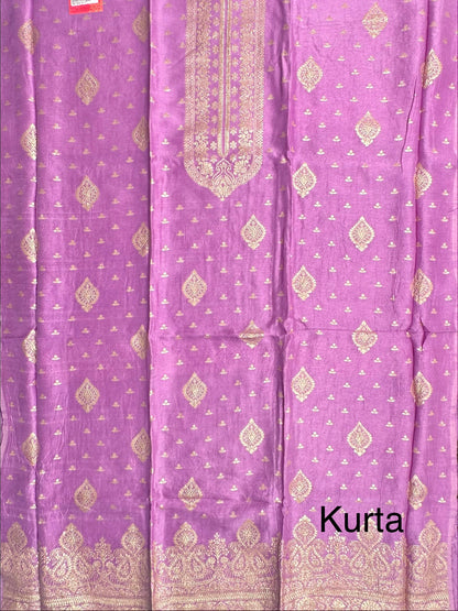 Purple Artificial Crepe Unstitched 3-Piece Suit