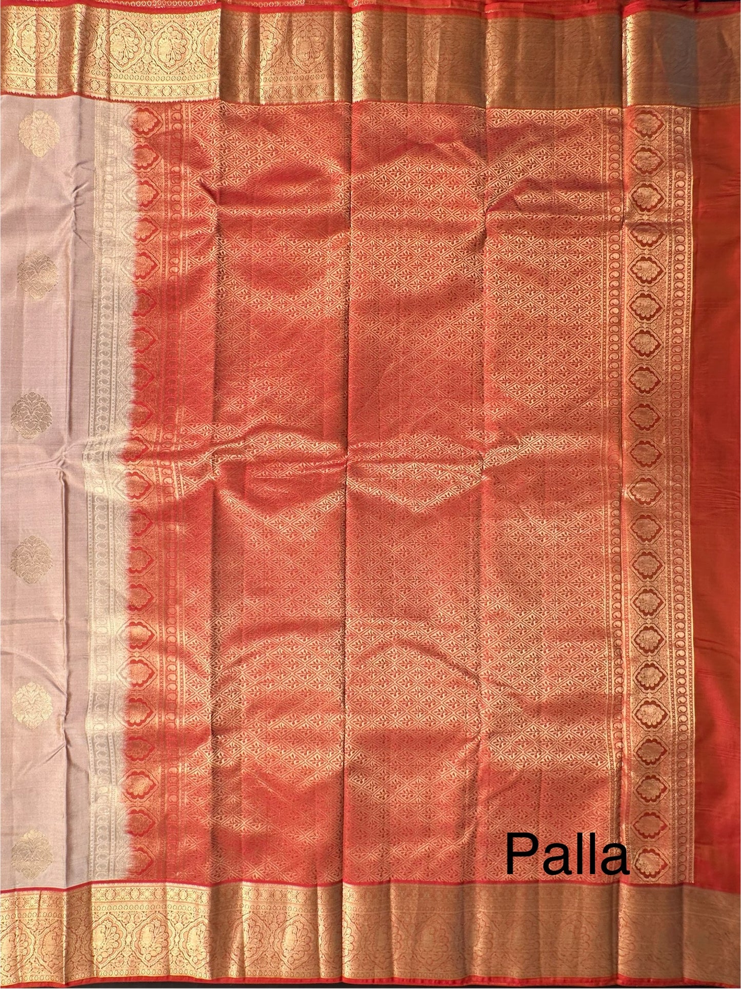 Beige Pondicherry Handloom Pure Silk Saree