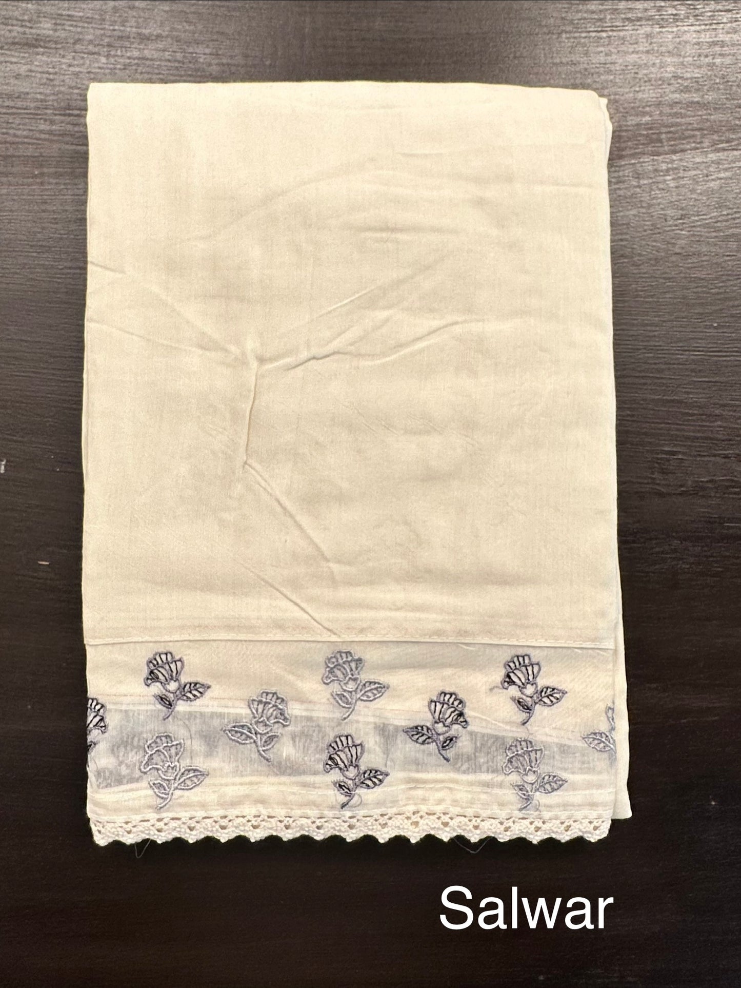 Off White-Grey Chanderi Suit