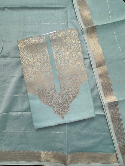 Pastel Blue Handloom Chanderi Suit