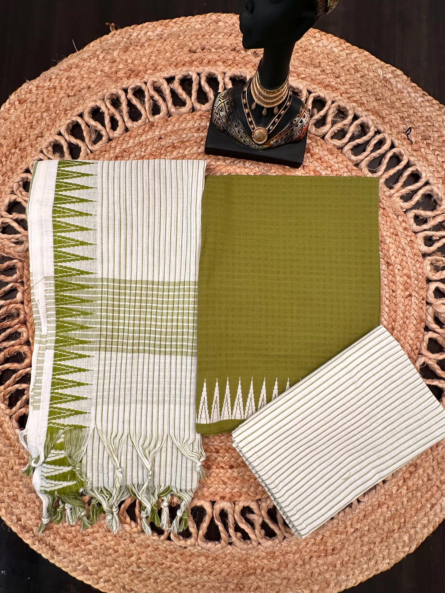 Green South Cotton 3-Piece Suit
