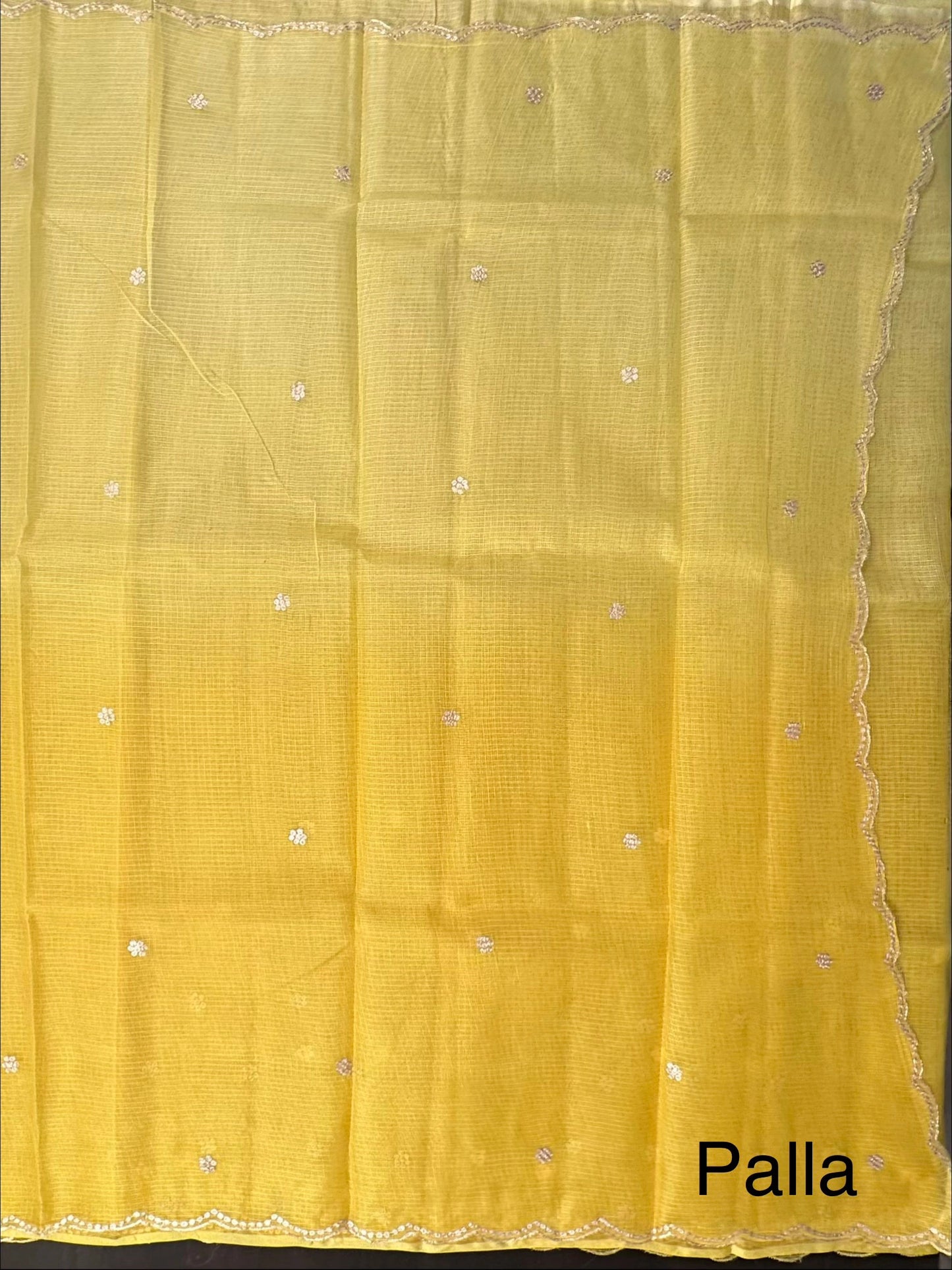 Yellow Gitika Kota Doria Pure Silk Saree