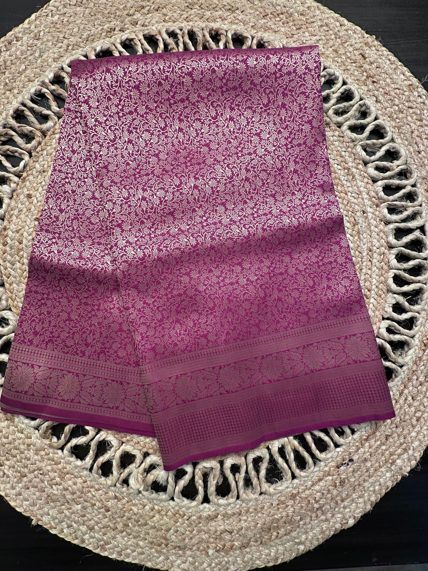 Purple Jamawar Art Silk Saree