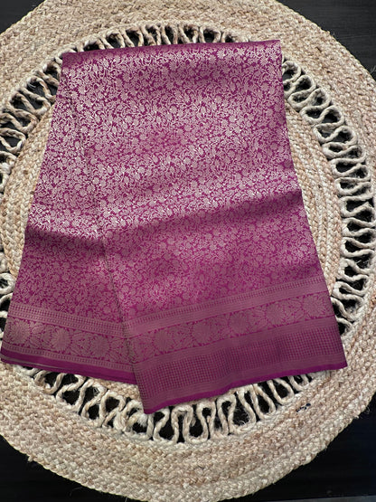 Purple Jamawar Art Silk Saree