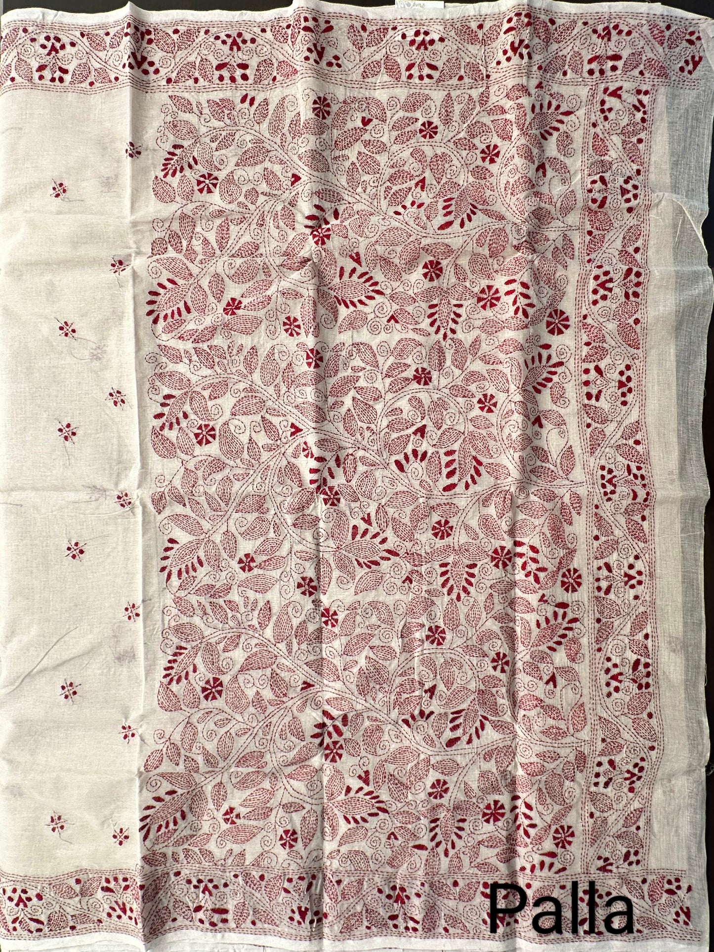 Cotton Saree With Kaantha  Embroidery