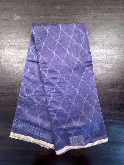 Navy Blue Chanderi Saree