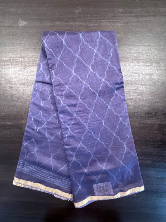 Navy Blue Chanderi Saree