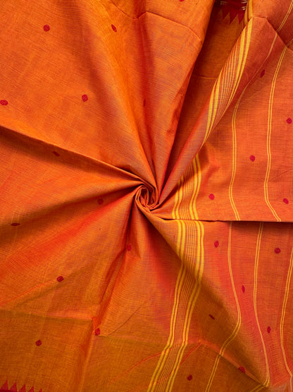Orange Narayanpet Cotton Saree