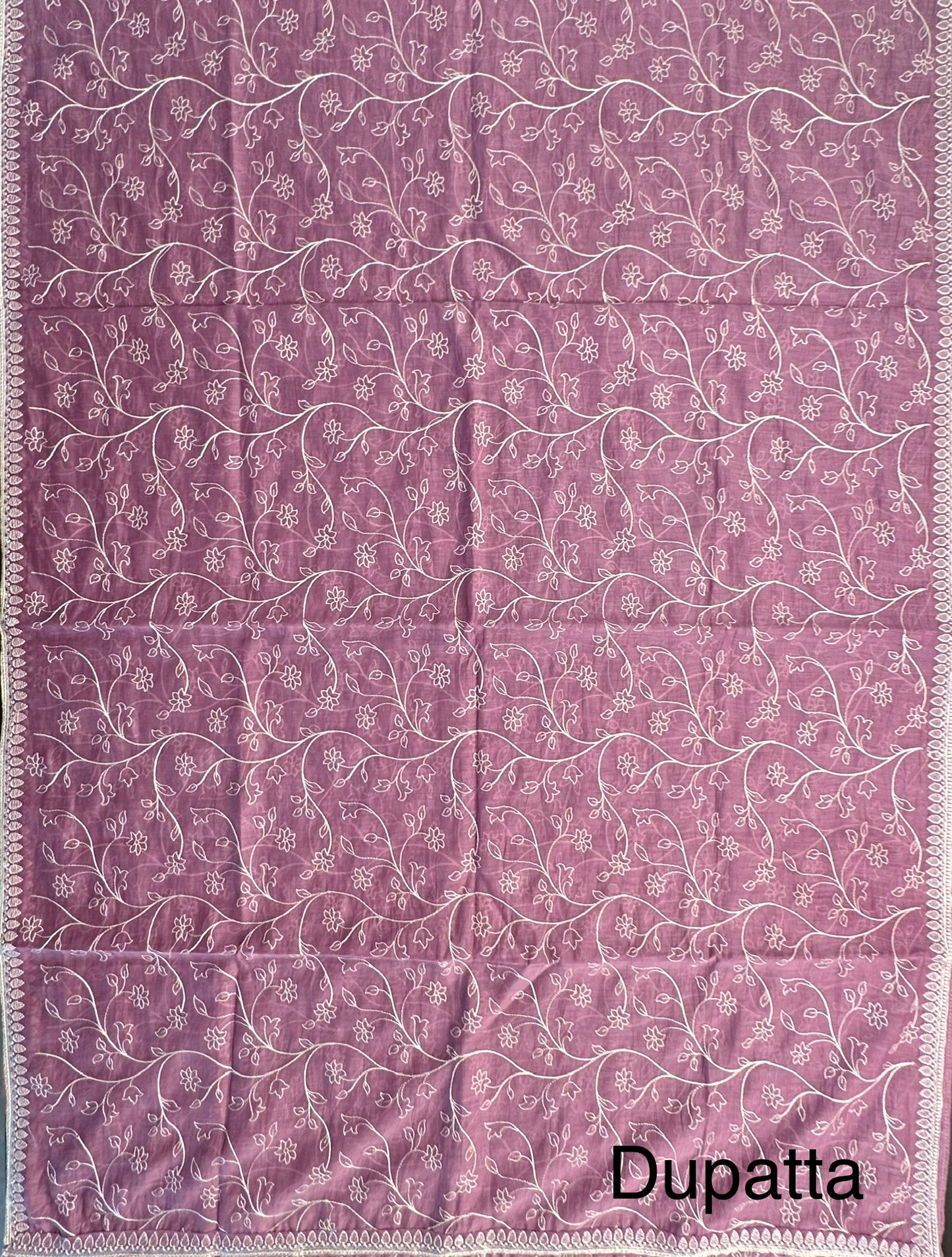 Mauve Embroidery Chanderi Suit