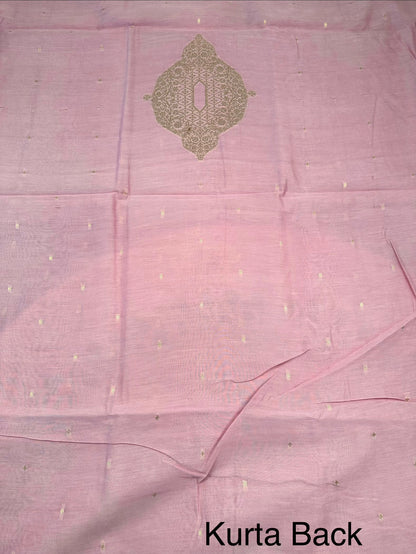 Pastel Pink Handloom Chanderi Suit