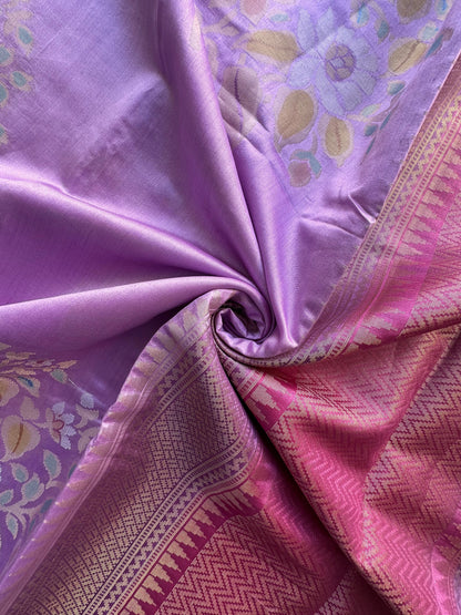 Purple Vishakha Pure Silk Saree