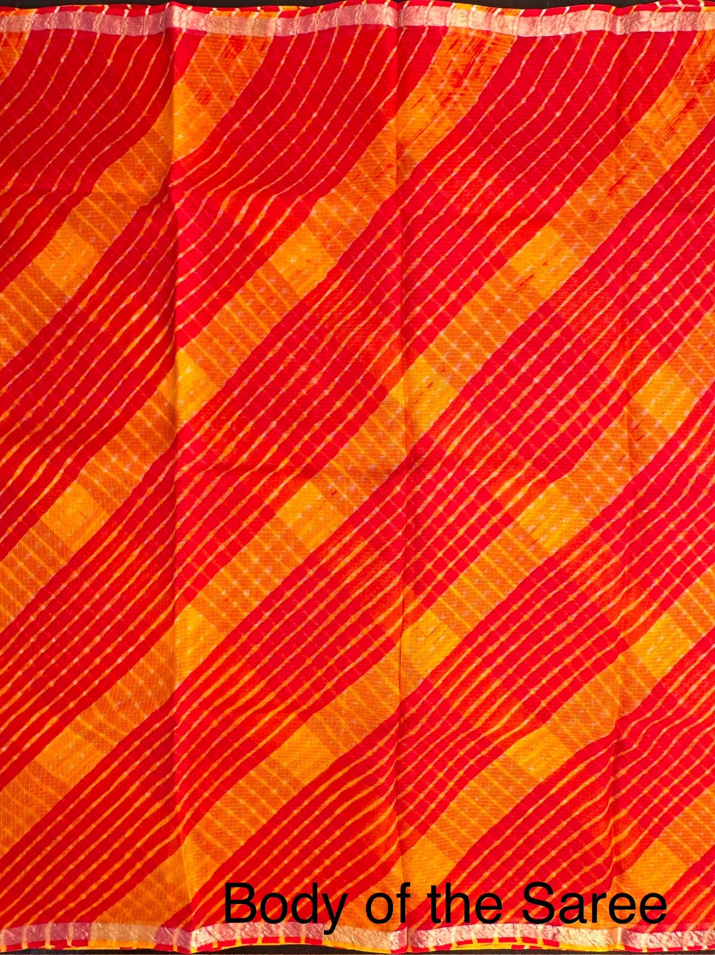 Red-Yellow Mothra Kota Doria Pure Silk Saree