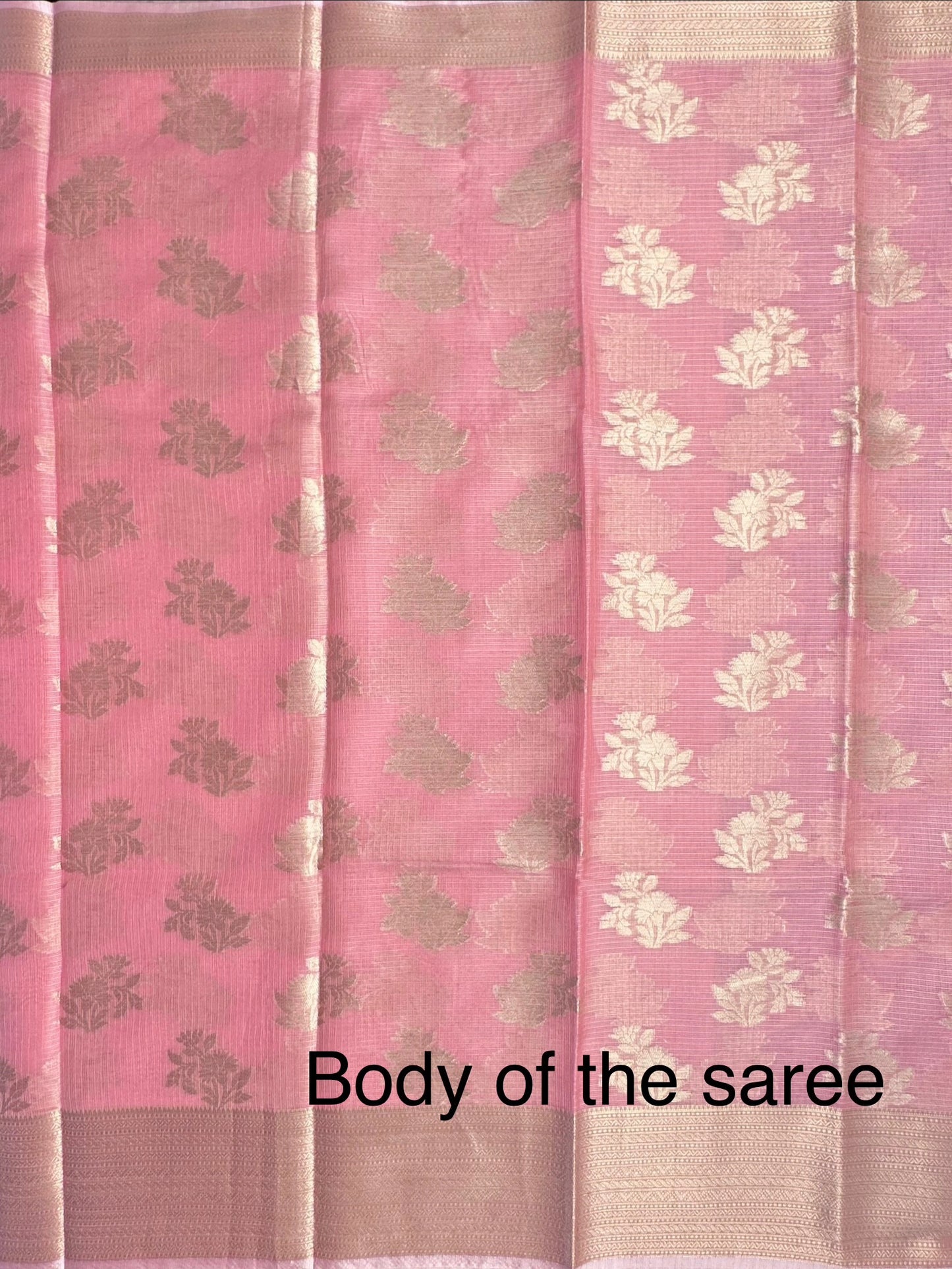Pink Arvita Kota Doria Fancy Cotton Saree