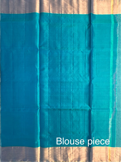 Blue Tiruchirapalli Pure Soft Silk Saree