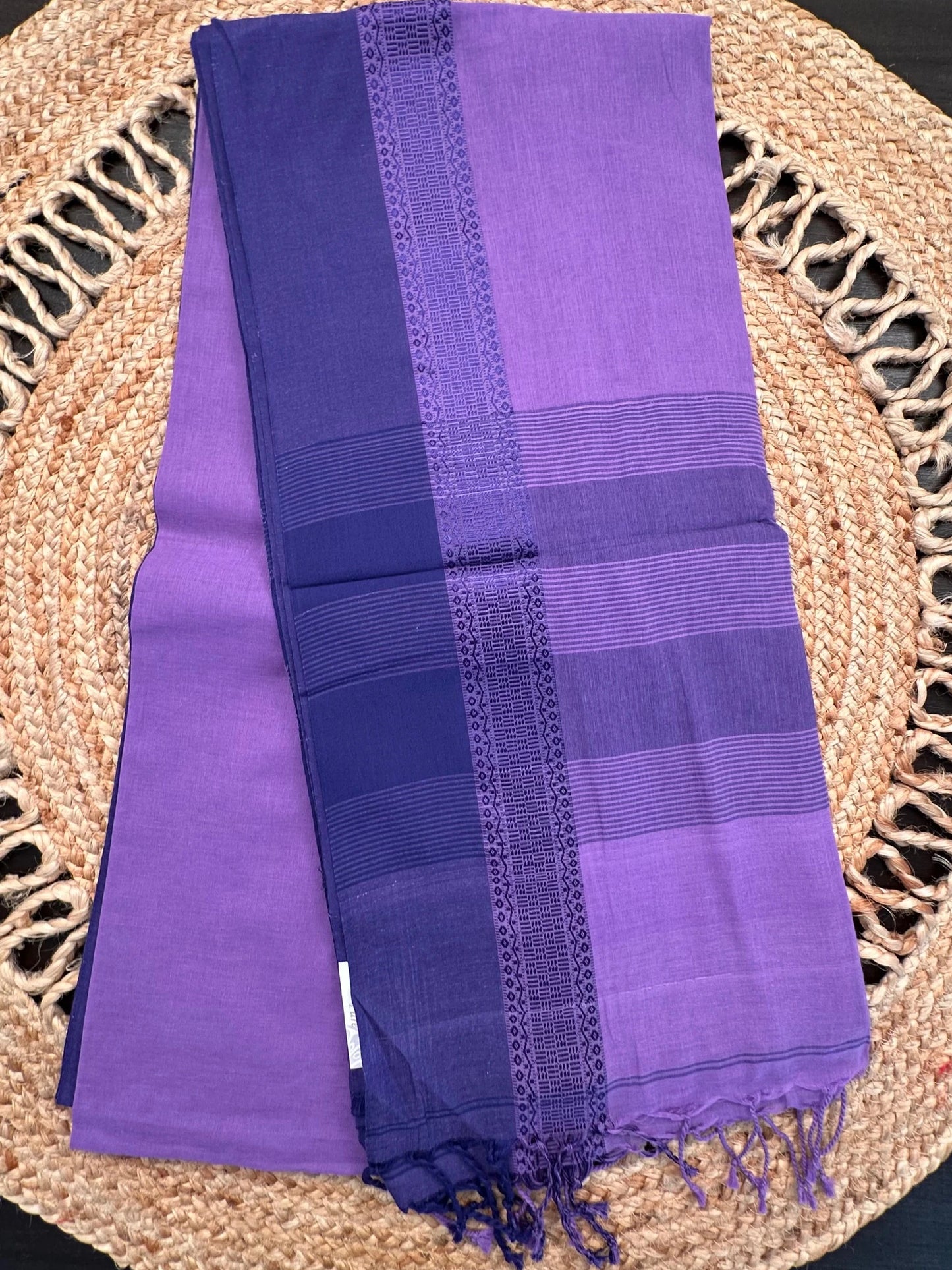 Purple Piku Bengal Cotton Saree