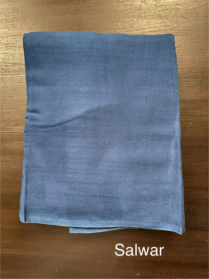 Navy Blue Fancy Cotton 3-Piece Suit