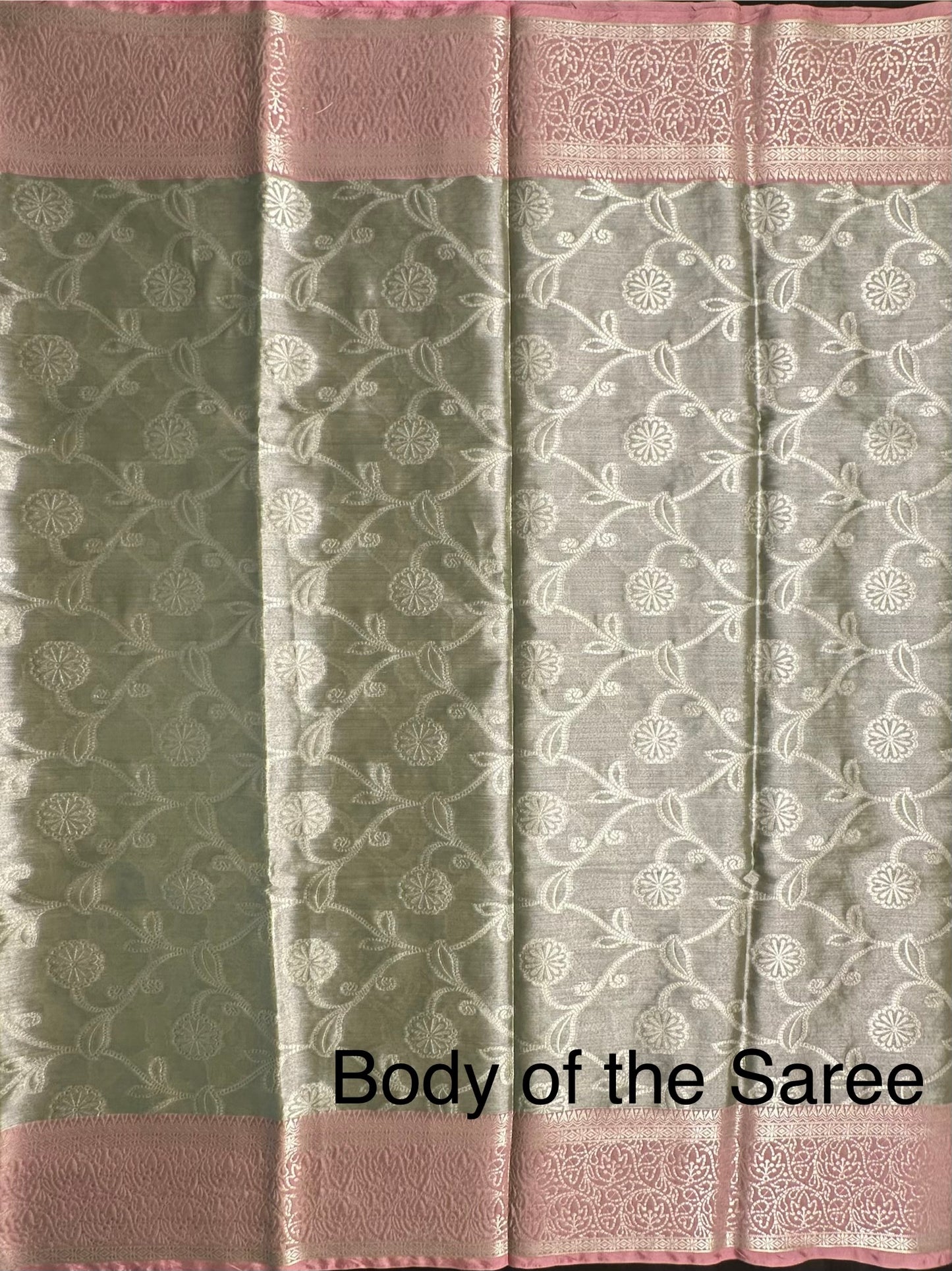 Pista Green -Pink Seerat Tissue Saree