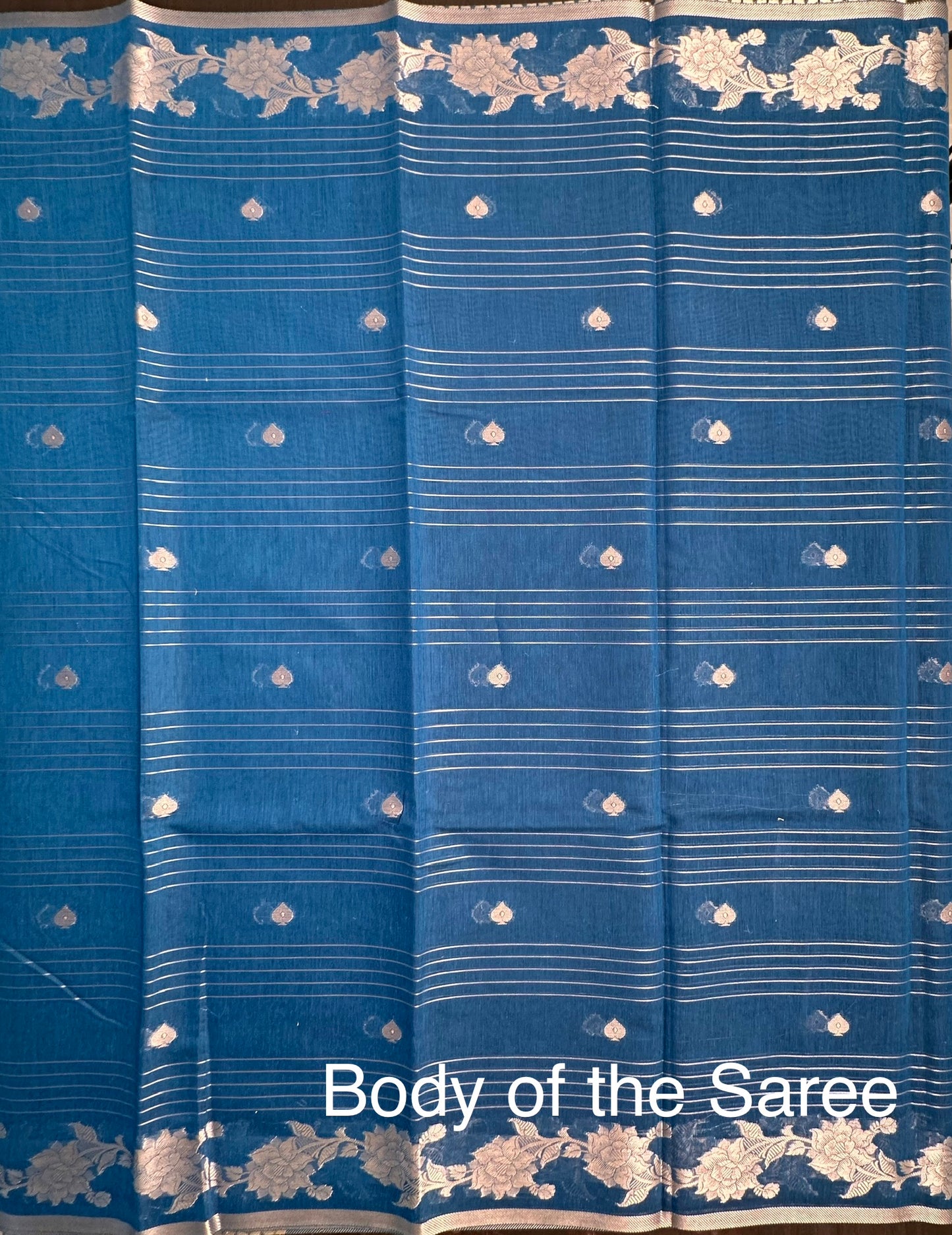 Blue Chanderi Cotton Saree