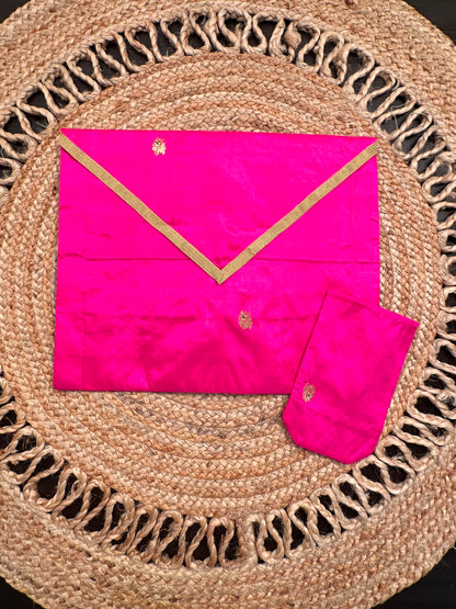Rani Pure Silk Saree Bag With Pouch