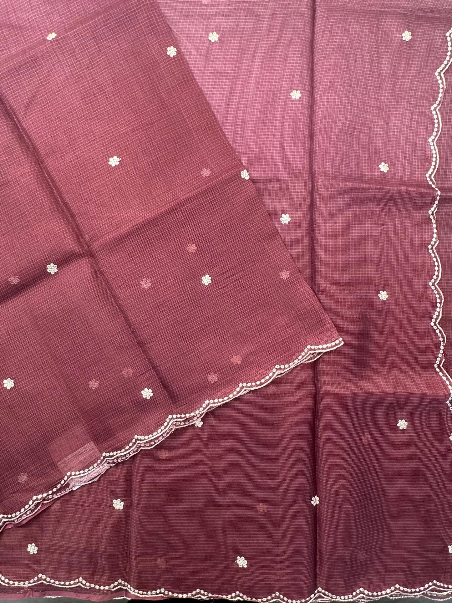 Dusky Mauve Gitika Kota Doria Pure Silk Saree
