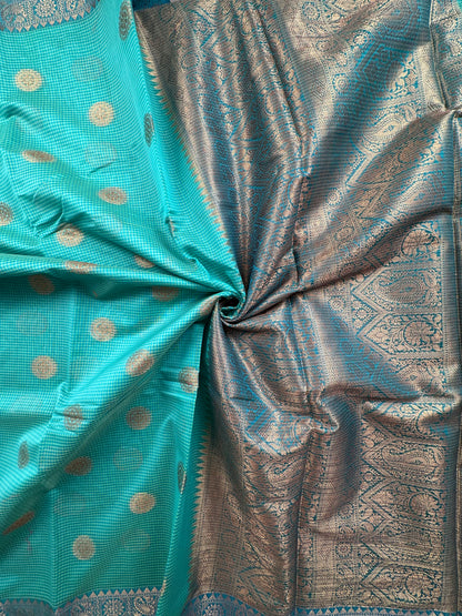 Sea Green Blended Cotton Saree