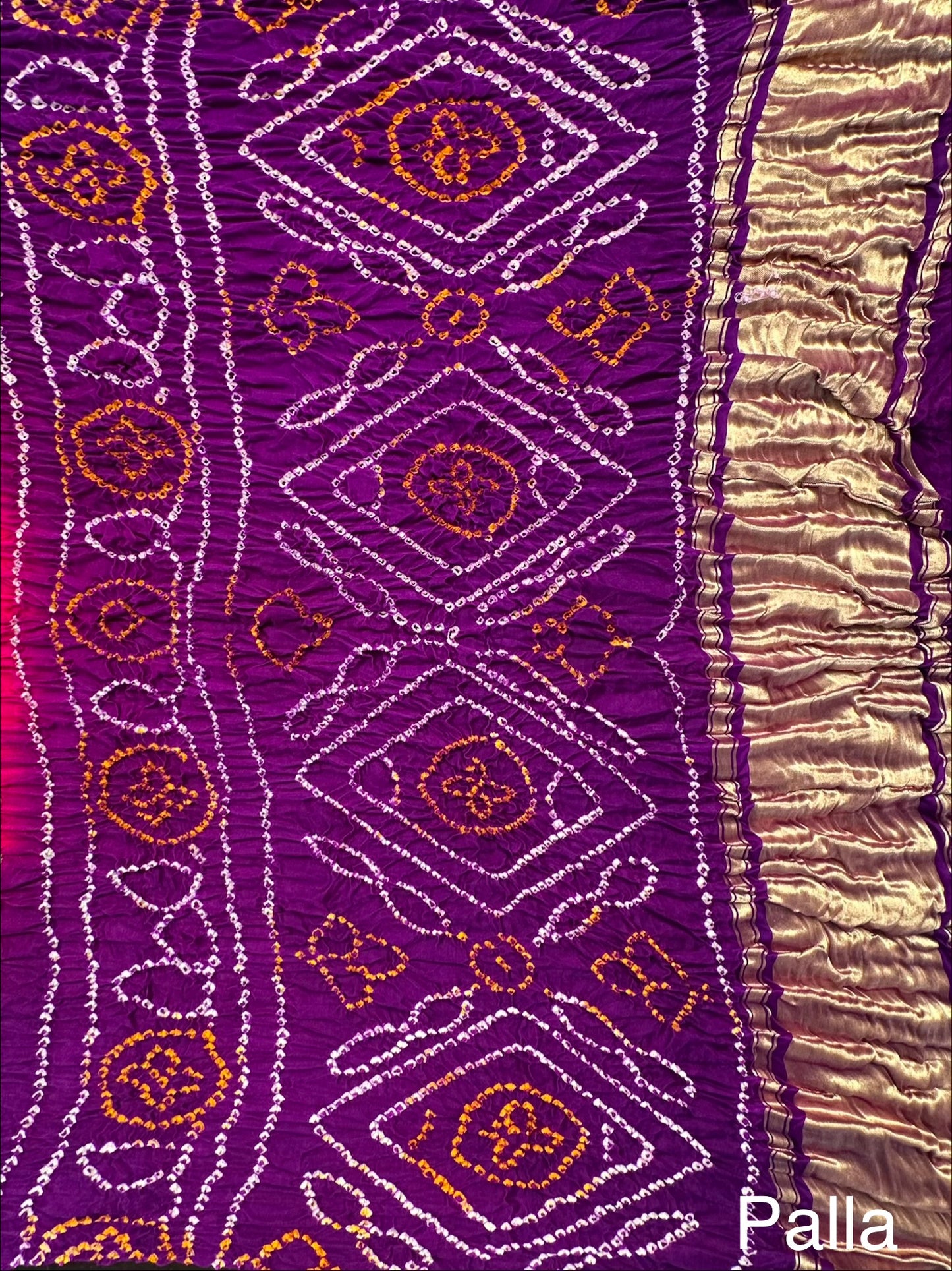 Purple-Rani Gharchola Bandhej Gajji Silk Saree