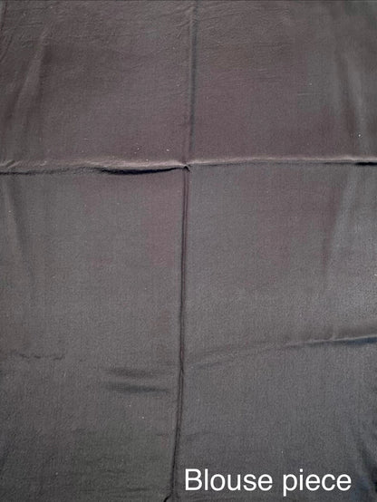 Black Rai Bandhej Chinon Saree with Crepe Blouse