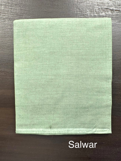 Pista Green Fancy Cotton 3-Piece Suit