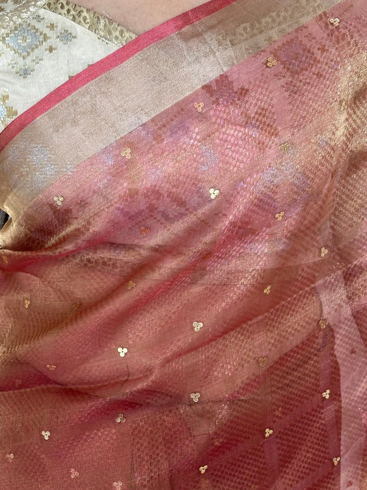 Rani Emboss Pure Tissue Silk Saree