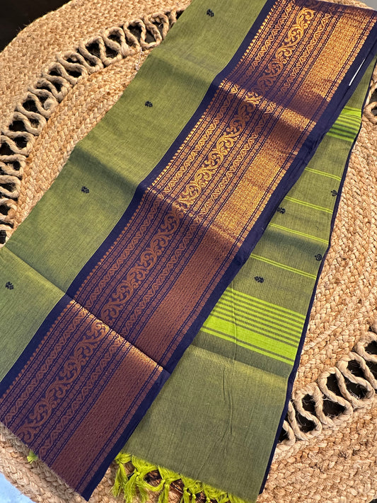Green Narayanpet Cotton Saree