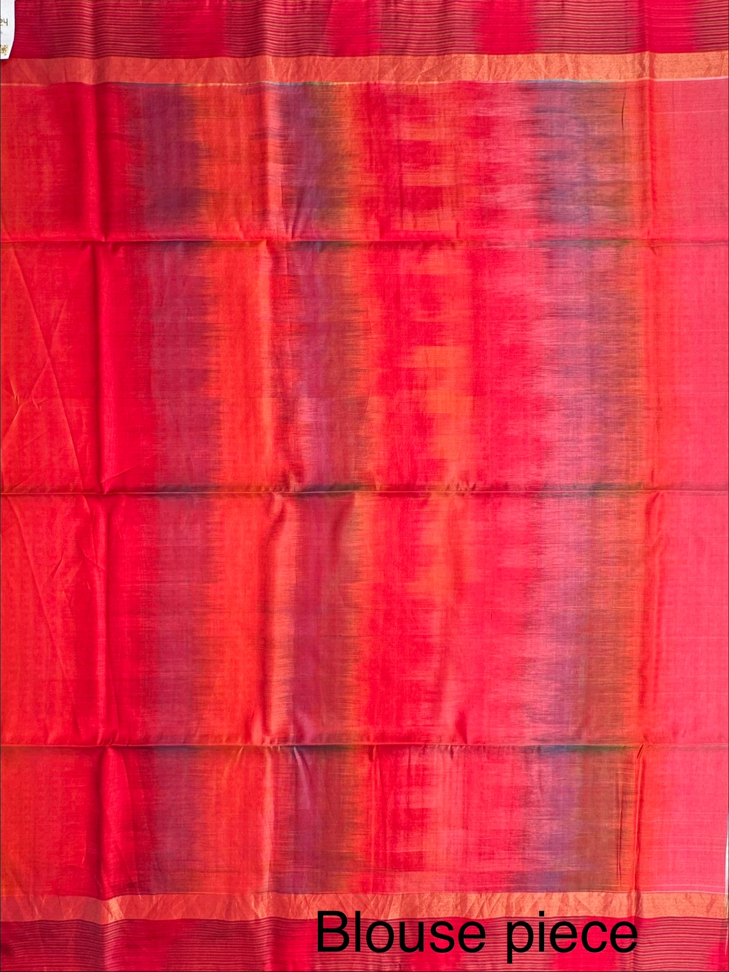 Off White-Red Pure Handloom Soft Silk Saree
