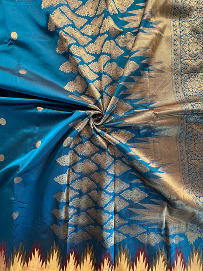 Madurai Temple Buta Pure Silk Saree